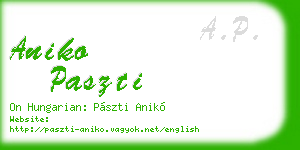 aniko paszti business card